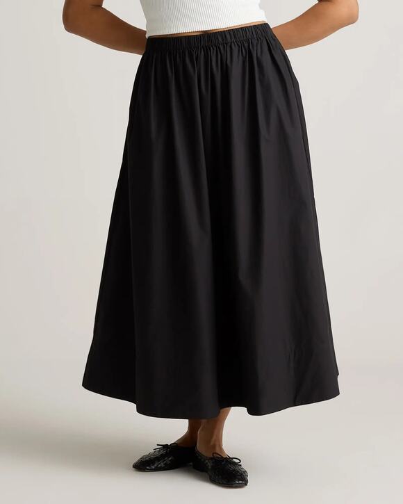 Quince Dresses & Skirts - NWOT Quince 100% Organic Cotton Poplin A-line Maxi Skirt Medium Black Capsule